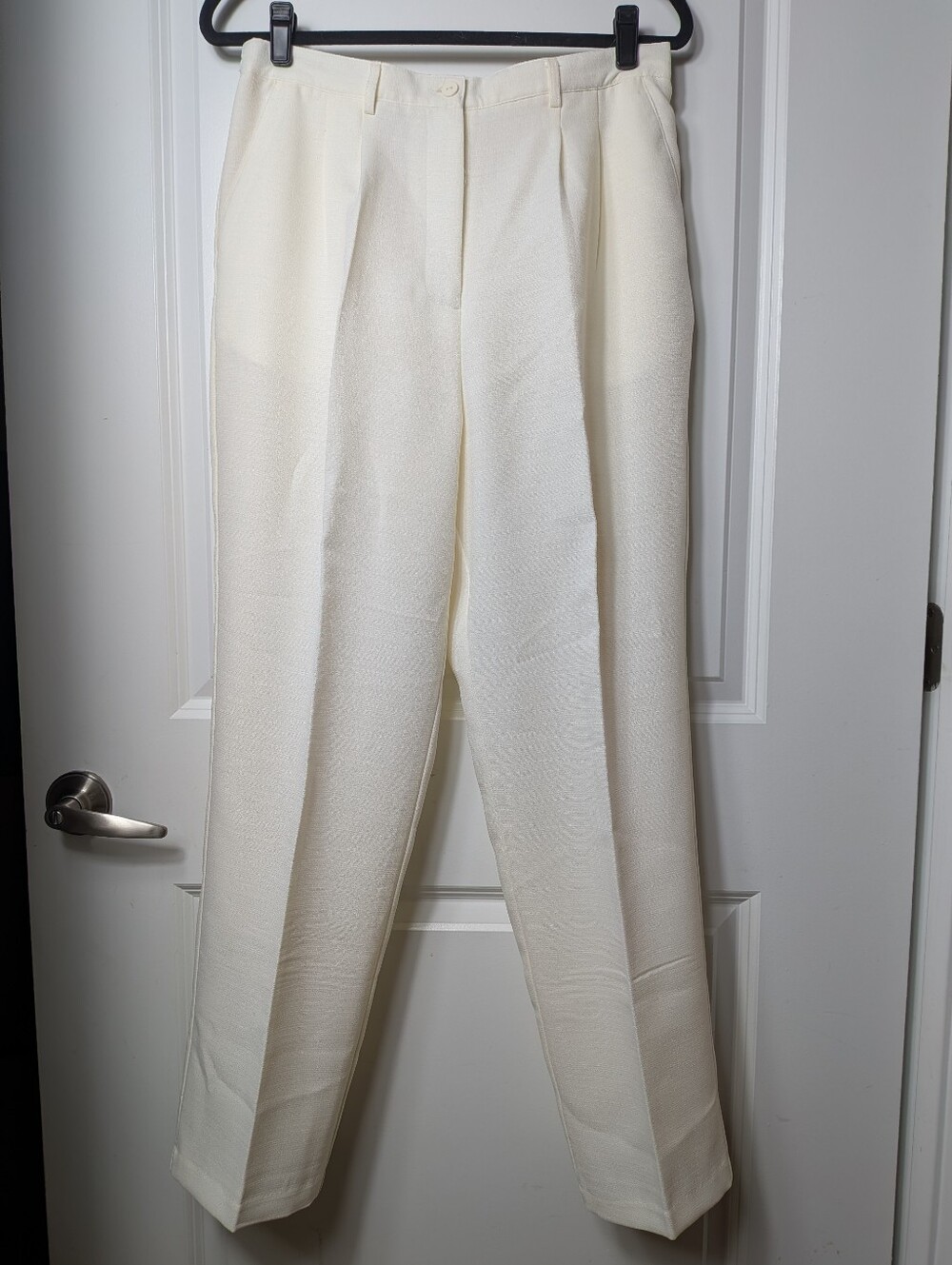 BFA Classics Pleated Trousers Pants High Waisted Vintage Academia Cream, Size 14